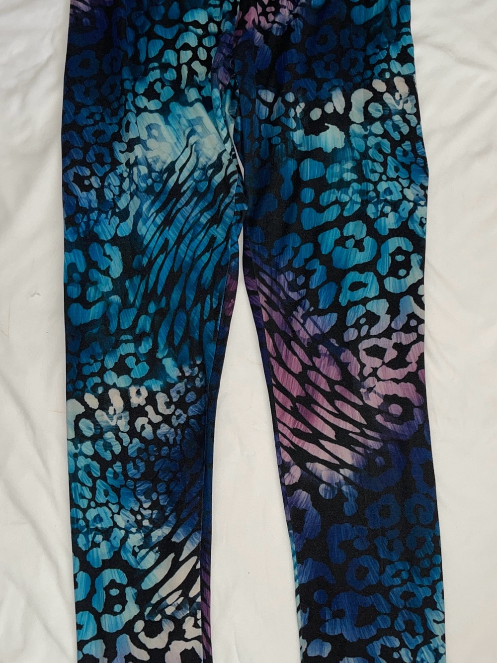 VENUS Blue & Purple Animal-Print Leggings Yoga Pants Sz M SKU: 0916-28